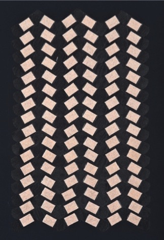 Bandages: Pattern 7: CVS, 2010, clear adhesive bandages on paper, 22" x 15"